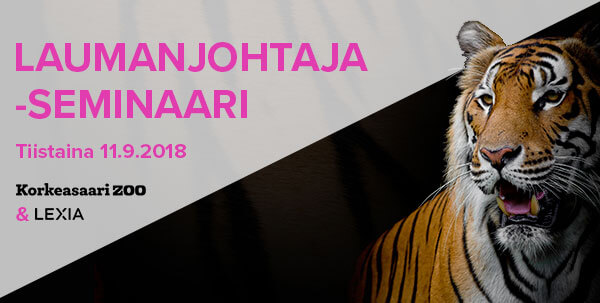 Lexian naisjohtajaverkosto ja Korkeasaari esittävät: Laumanjohtaja-seminaari 11.9.2018